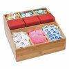 Mind Reader Square 9 Compartment Condiment Organizer, 12 x 12 x 5.5, Bamboo COMP9MB-BRN